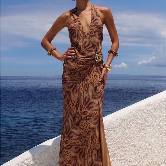 Runaway The Label Dresses & Skirts - NWT Runaway The Label Marbella Halter Maxi Dress - Mendez Brown, Size M